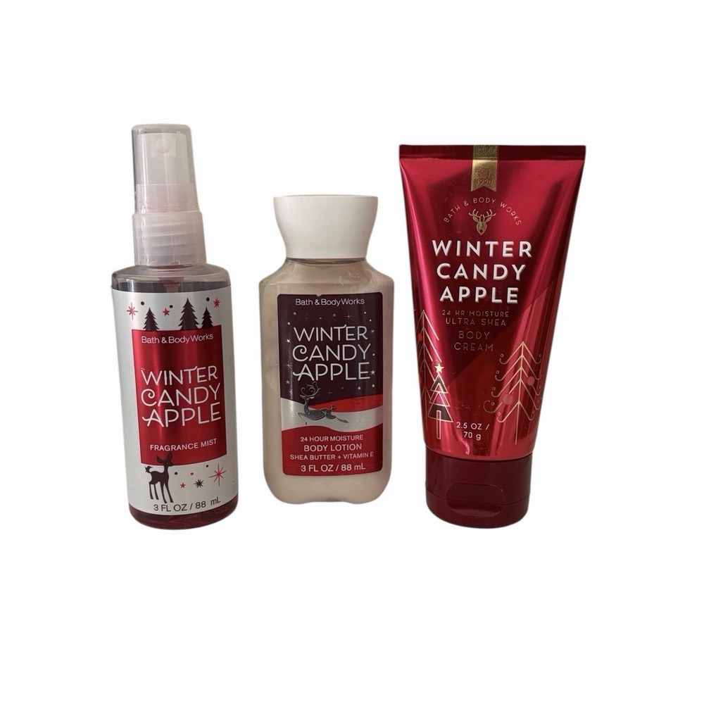 Bath Body‎ Works WINTER CANDY APPLE Body Cream, Lotion & Mist Travel